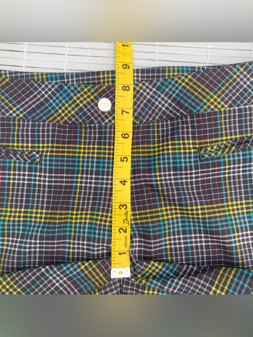 NEW Slazenger Plaid Hydro-Dri Performance Golf Shorts, Sz 6, Nine Iron Gray - Picture 10 of 14
